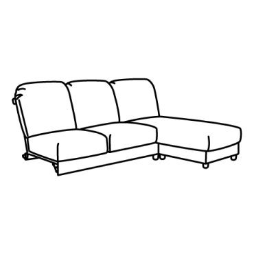 VINLIDEN, τριπλό κάθισμα με σεζλόνγκ, 604.383.43