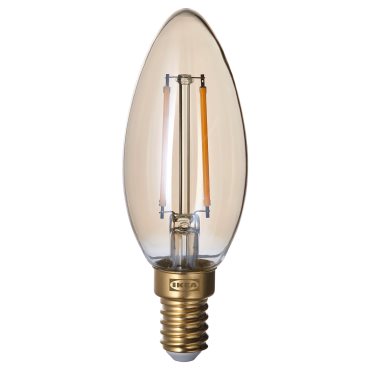 LUNNOM, λαμπτήρας LED E14 210 lumen/συμβατός με ροοστάτη/κεράκι, 605.392.38