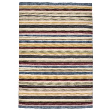 ELLJUSSPÅR, rug low pile/striped handmade, 170x240 cm, 605.414.77