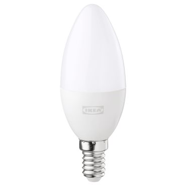 TRADFRI, LED bulb E14 470 lumen/wireless dimmable white spectrum/chandelier opal, 605.454.99