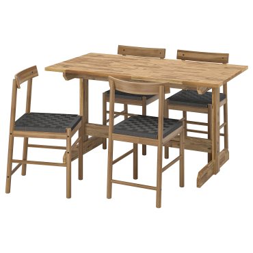 NACKANAS/NACKANAS, table and 4 chairs, 140 cm, 694.675.62