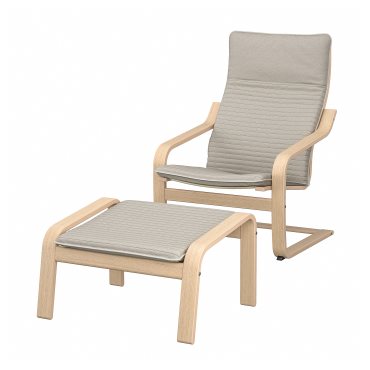 POÄNG, armchair and footstool, 694.842.22