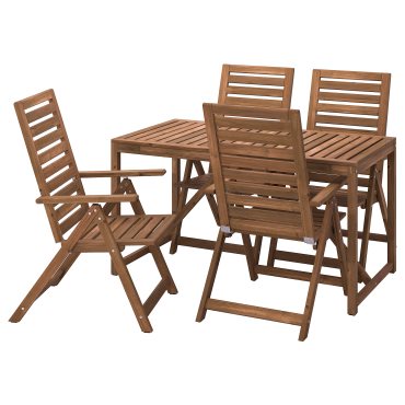 NÄMMARÖ, τραπέζι με 4 καρέκλες με ρυθμιζόμενη πλάτη εξωτερικού χώρου, 140 cm, 695.443.96