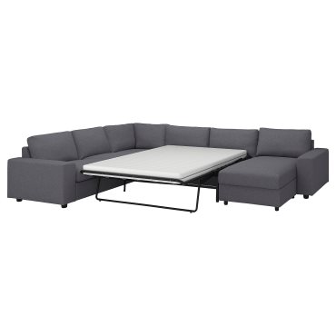 VIMLE, corner sofa-bed with wide armrests, 5-seat with chaise longue, 695.452.49