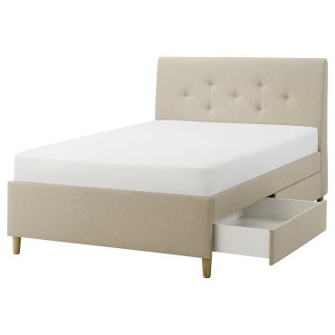 IDANÄS, upholstered storage bed, 140x200 cm, 705.880.92