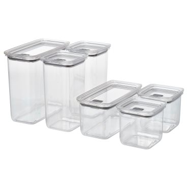 KORALLVIPPA, dry food jar with lid, set of 6, 705.993.16