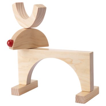 STRÅLA, διακόσμηση τραπεζιού με ενσωματωμένο φωτισμό LED/λειτουργία με μπαταρία, τάρανδος, 705.993.78