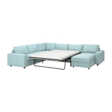 VIMLE, corner sofa-bed with wide armrests, 5-seat with chaise longue, 795.371.83
