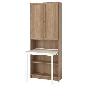 BILLY, bookcase with desk, 80x202 cm, 795.639.40