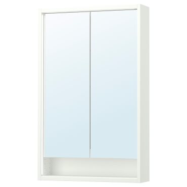 FAXALVEN, ντουλάπι με καθρέφτη με ενσωματωμένο φωτισμό, 60x15x95 cm, 805.317.74