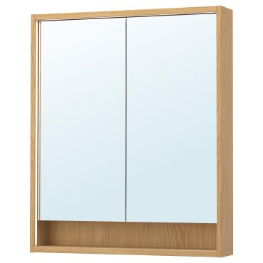 FAXALVEN, ντουλάπι με καθρέφτη με ενσωματωμένο φωτισμό, 80x15x95 cm, 805.449.79