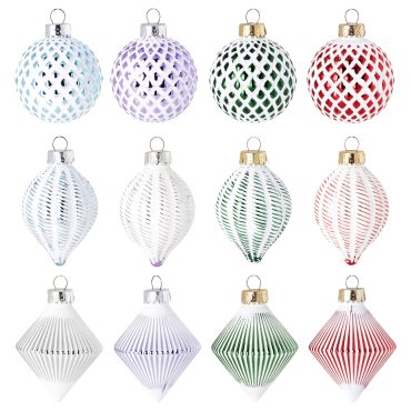 VINTERFINT, διακόσμηση μπάλα/γυαλί, σετ 12 τεμ., 805.604.84