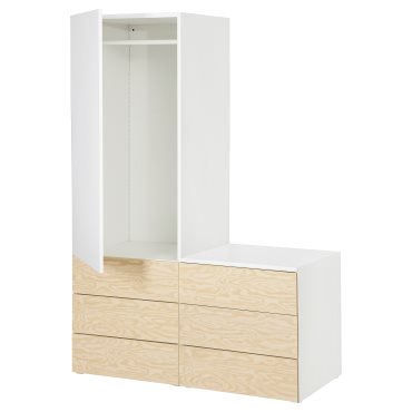 PLATSA, wardrobe with 1 door and 6 drawers, 120x57x181 cm, 895.014.28
