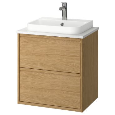 ANGSJON/BACKSJON, wash-stand with drawers/wash-basin/tap, 62x49x71 cm, 895.139.64