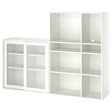 VIHALS, storage combination with glass doors, 190x37x140 cm, 895.210.92