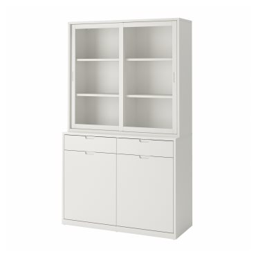 TONSTAD, storage combination with sliding glass doors, 120x47x201 cm, 895.717.65