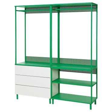 PLATSA, open wardrobe with 3 drawers, 160x42x191 cm, 895.941.30