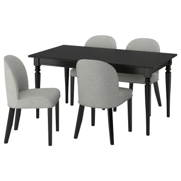 ROSENTORP, τραπέζι και 4 καρέκλες, 155/215x87 cm, 896.101.30