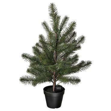 VINTERFINT, artificial potted plant with built-in LED light source/Christmas tree/battery-operated, 12 cm, 905.541.09