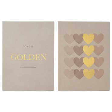 PJÄTTERYD, πίνακας/αγάπη χρυσός, 2 τεμ. 30x40 cm, 905.713.02