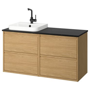 ANGSJON/KATTEVIK, wash-stand/wash-basin/tap, 122x49x71 cm, 995.286.01
