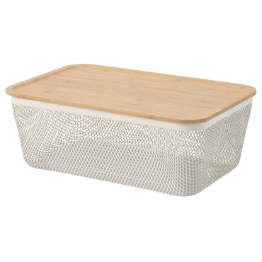 IKEA 365+, ορθογώνιο μεταλλικό καλάθι τροφίμων με καπάκι, 32x21x13 cm, 995.814.91