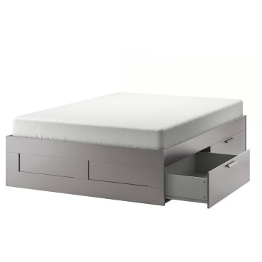 BRIMNES, bed frame with storage, 180x200 cm, 995.900.42