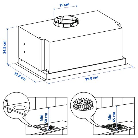 UNDERVERK, built-in extractor hood, 103.939.74 - IKEA Greece UNDERVERK, built-in extractor hood, 103.939.74