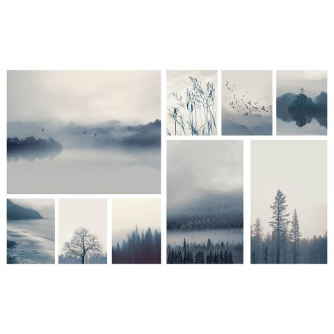 GRONBY, picture blue landscape, set of 9, 804.369.46 - IKEA Greece GRONBY, picture blue landscape, set of 9, 804.369.46