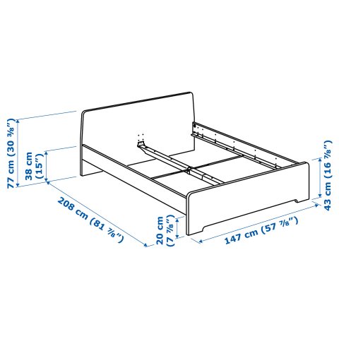 ASKVOLL, bed frame, 140X200 cm, 390.197.01 - IKEA Greece ASKVOLL, bed frame, 140X200 cm, 390.197.01