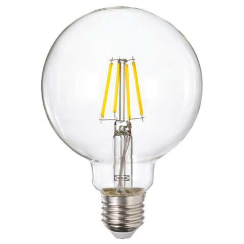 LUNNOM, λαμπτήρας LED E27 470 lumen/ρυθμιζόμενης έντασης, 95 mm, 406.148.27