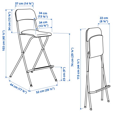 FRANKLIN, σκαμπό μπαρ με πλάτη, πτυσσόμενο, 604.067.85 - IKEA Ελλάδα FRANKLIN, σκαμπό μπαρ με πλάτη, πτυσσόμενο, 604.067.85