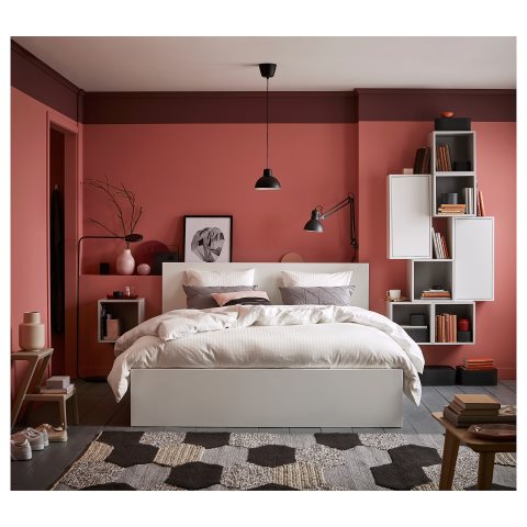 MALM, bed frame/high with 4 storage boxes, 140X200 cm, 790.199.16 - IKEA Greece MALM, bed frame/high with 4 storage boxes, 140X200 cm, 790.199.16