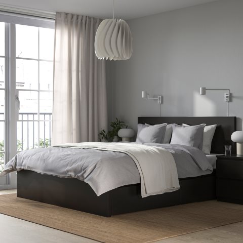 MALM, bed frame/high with 4 storage boxes, 180X200 cm, 990.192.27 - IKEA Greece MALM, bed frame/high with 4 storage boxes, 180X200 cm, 990.192.27