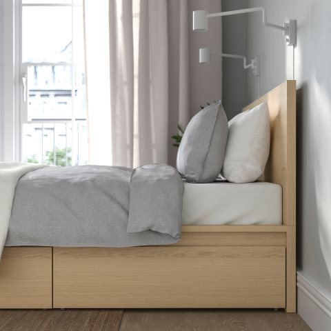 MALM, bed frame/high with 4 storage boxes, 140X200 cm, 991.750.72 - IKEA Greece MALM, bed frame/high with 4 storage boxes, 140X200 cm, 991.750.72