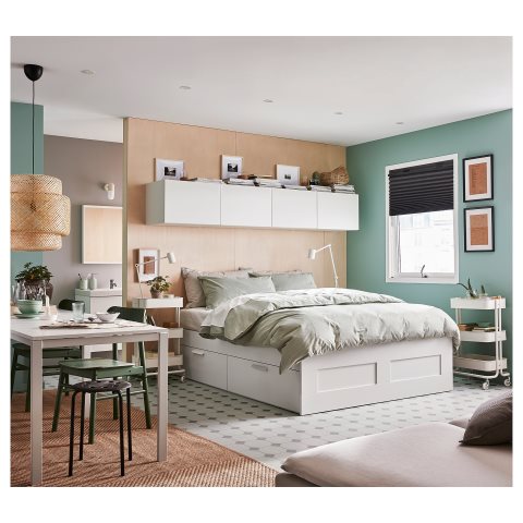 BRIMNES, bed frame with storage, 160X200 cm, 399.029.37 - IKEA Greece BRIMNES, bed frame with storage, 160X200 cm, 399.029.37
