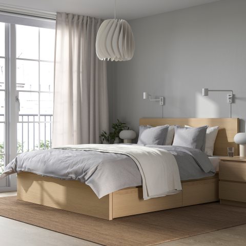 MALM, bed frame/high with 4 storage boxes, 180X200 cm, 890.226.78 - IKEA Greece MALM, bed frame/high with 4 storage boxes, 180X200 cm, 890.226.78