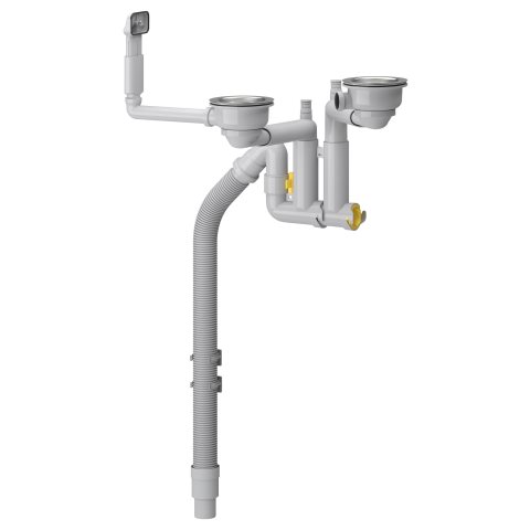 LILLVIKEN, σιφόνι/πώμα αποστράγγισης νερού για διπλό νεροχύτη, 903.115.40