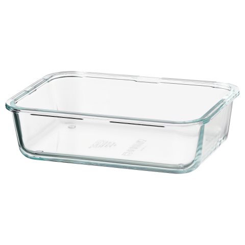 IKEA 365+, δοχείο αποθήκευσης τροφίμων ορθογώνιο/γυαλί, 1.0 l, 703.591.99