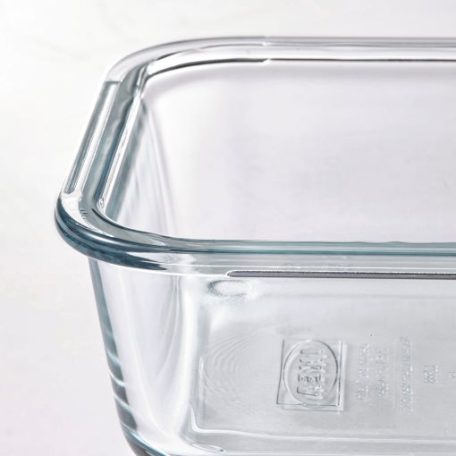 IKEA 365+, food container square/glass, 600 ml, 003.592.06