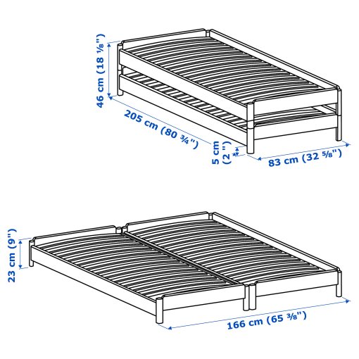 UTÅKER, stackable bed, 2 pack, 003.604.84