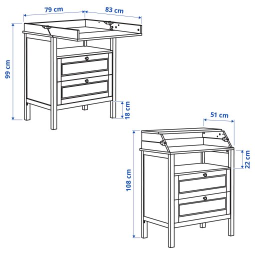 SUNDVIK, changing table/chest of drawers, 004.973.40
