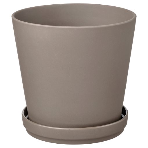 KLARBÄR, plant pot with saucer/in/outdoor, 19 cm, 005.108.22
