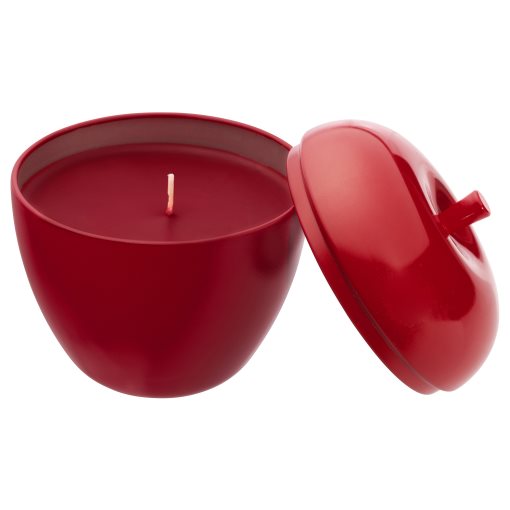 VINTERFINT, scented candle in metal tin/apple-shaped/winter apples, 24 hr, 005.245.98