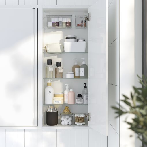 ANGSJON, wall cabinet with door/high-gloss, 40x15x95 cm, 005.350.78