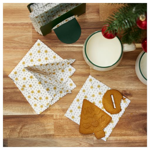 VINTERFINT, χαρτοπετσέτα μοτίβο αστεριού 24x24 cm, 30 τεμ. 90g, 005.559.43