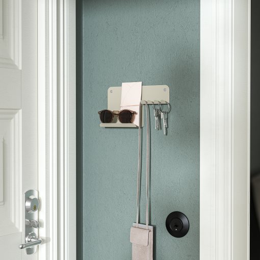 HAVREKROSS, wall organiser with hooks, 23x13 cm, 005.694.12