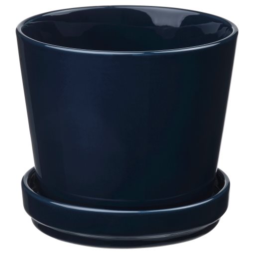 KLOTLÖNN, plant pot with saucer/in/outdoor, 12 cm, 005.840.64
