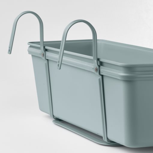 ROSENKÅL, flower box with holder outdoor, 48x18 cm, 005.847.71