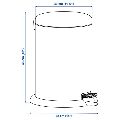 GÅNGSKYFFEL, κάδος απορριμμάτων με πεντάλ, 18 l, 005.953.88